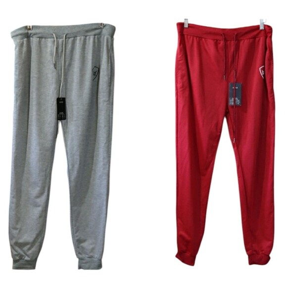 Lot of 2 Mens XXL Jogger Sweat / Loungewear Pants Drawstring Cotton-Poly Pair (R - Picture 1 of 16